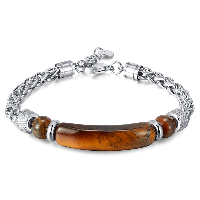 Tiger Eye Bar Link Bracelet — product view