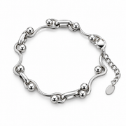 Wave and Ball Link Bracelet — product view