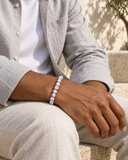 White Crackle Cube Bracelet — alternative styling