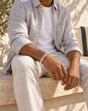 White Crackle Cube Bracelet — contextual scene