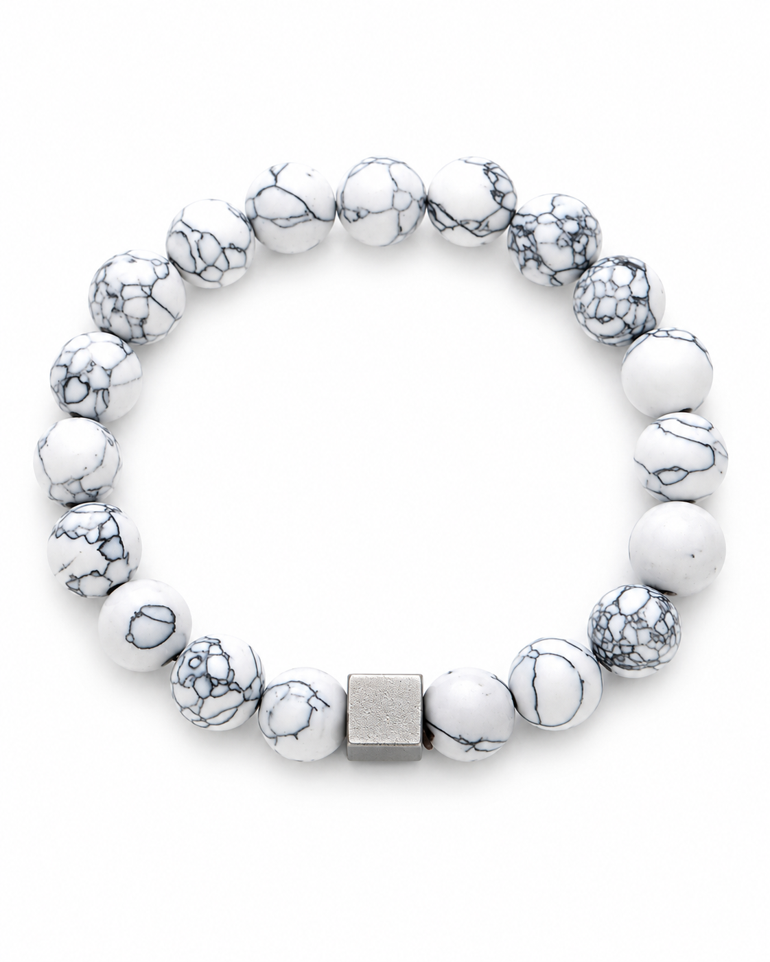 White Crackle Cube Bracelet — product view