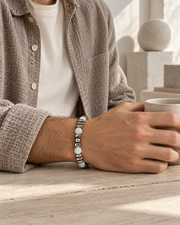 White Fold Bead Bracelet — alternative styling