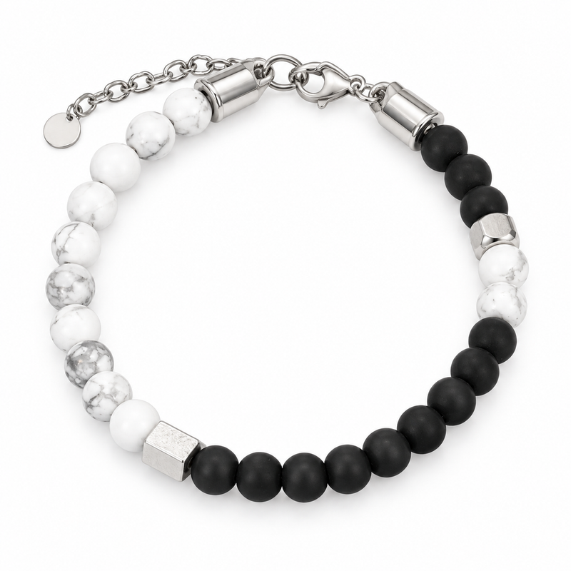 White Stone Block Bracelet — product view