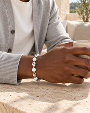 White Twist Bead Bracelet — alternative styling