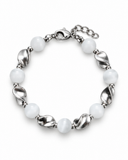 White Twist Bead Bracelet — product view