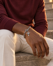 Winged Cross Chain Bracelet — alternative styling
