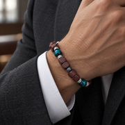 Wood and Green Bead Bracelet — tailored styling