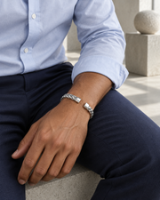 Woven Steel Cuff — styling look one