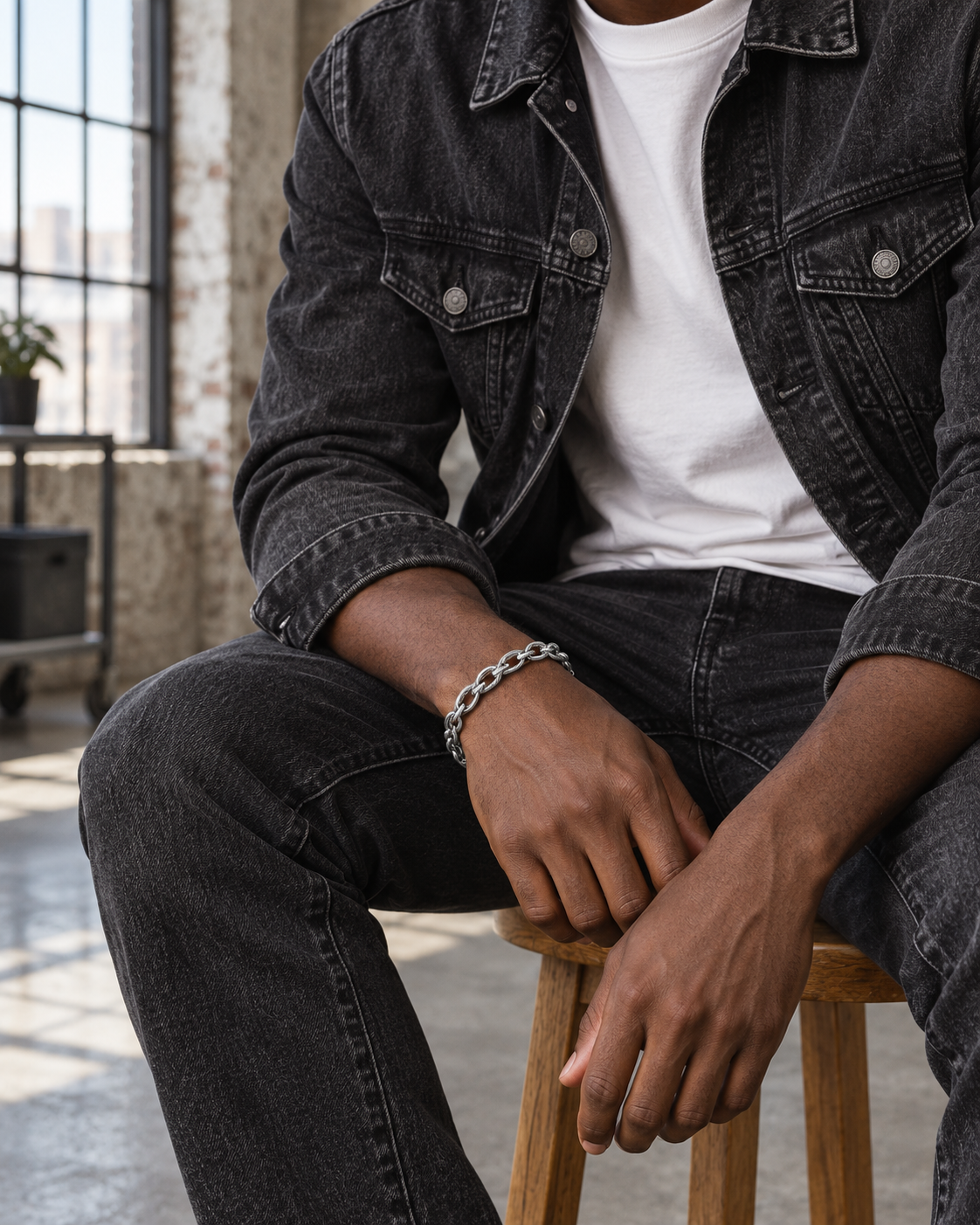 Wrapped Oval Link Bracelet — contextual scene